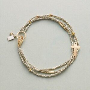 Sundance Catalog Mixed Metals Cross Bracelet